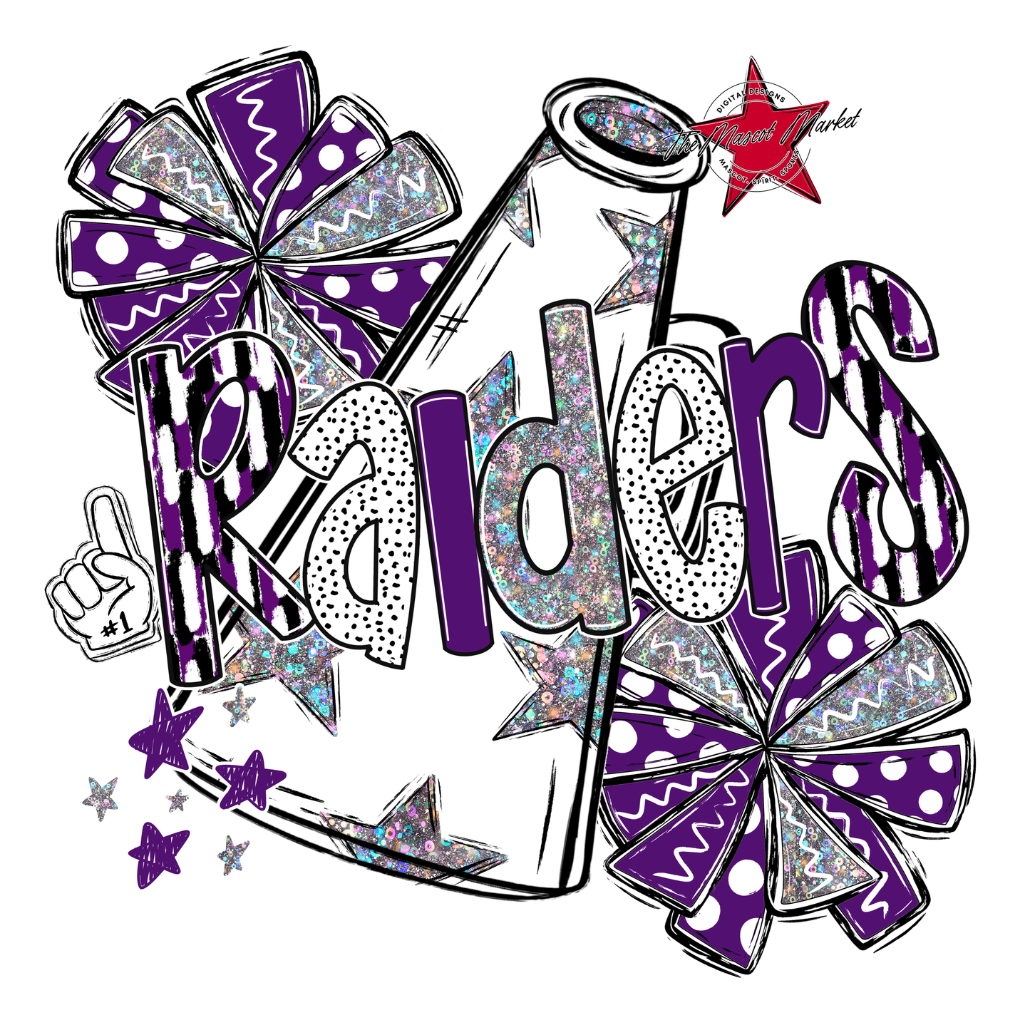 Raiders Cheer Megaphone Scrape-Purple