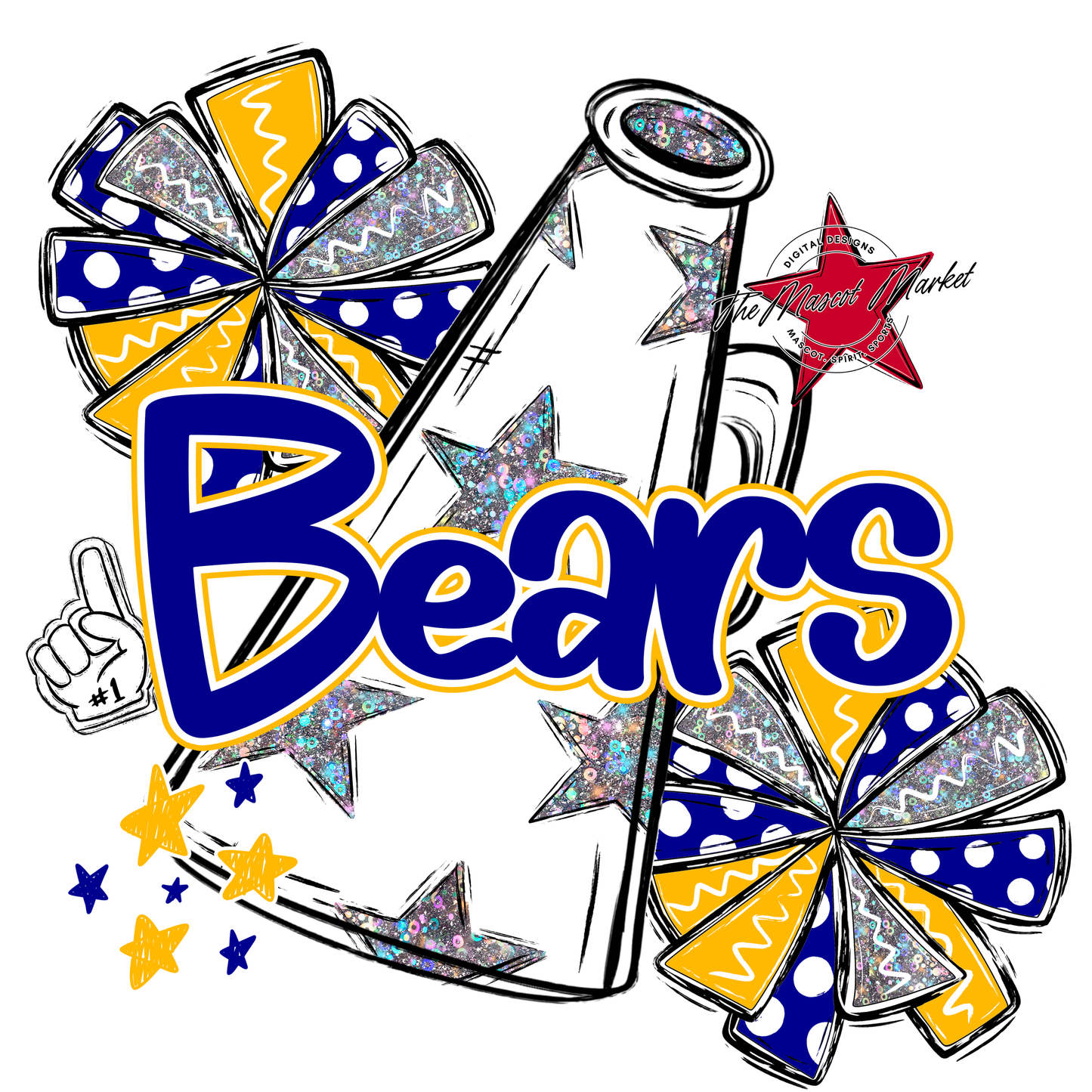 Bears Megaphone Alpha Design-Blue-Yellow
