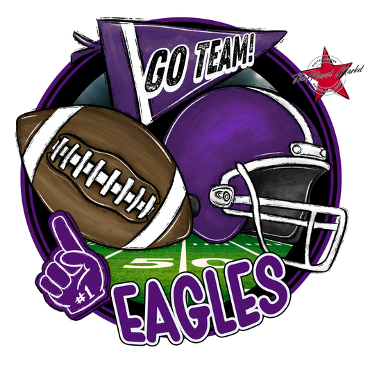 Eagles Circle Football Design-Purple