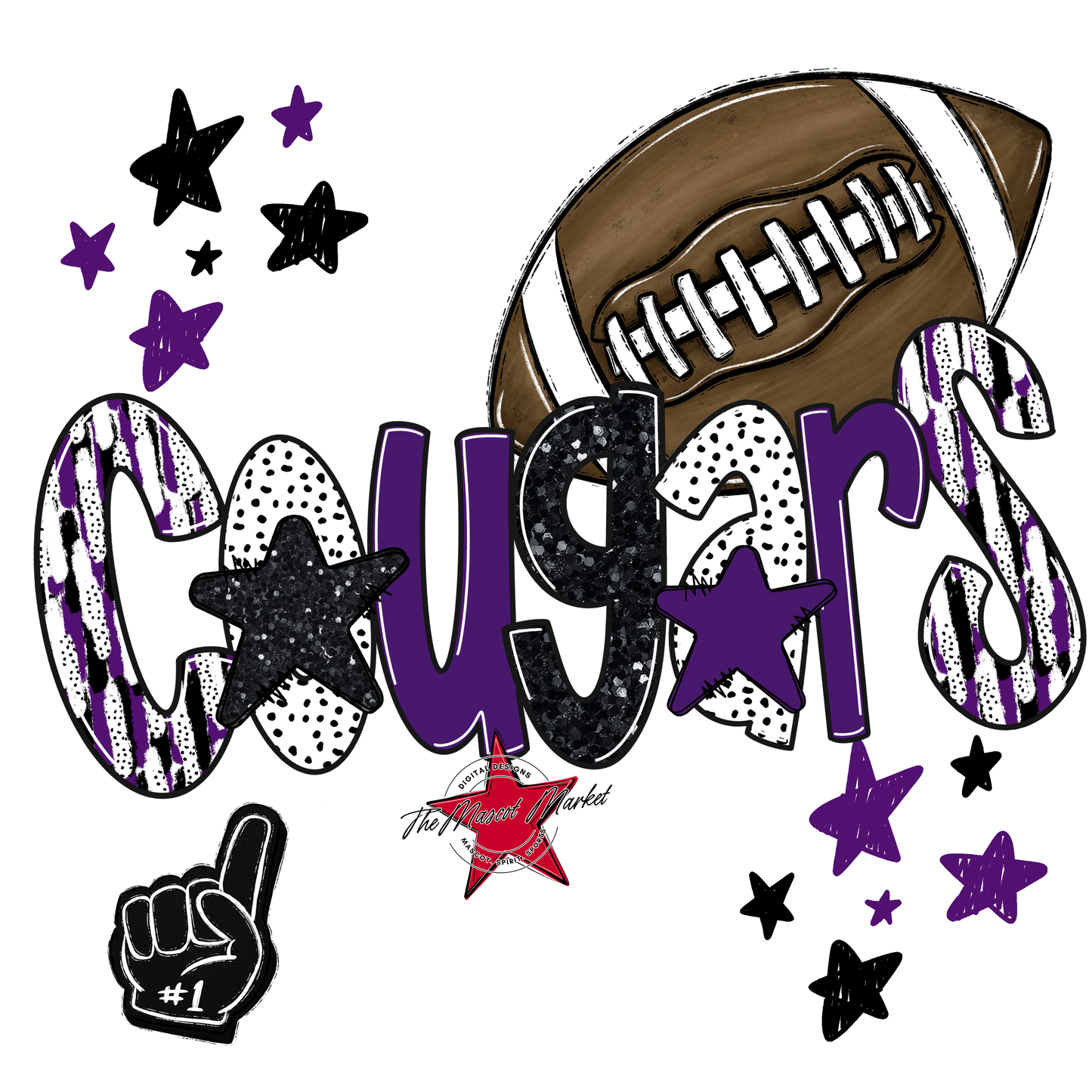 Cougars Football Scrape-Purple