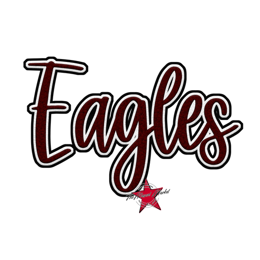 Eagles Faux Chenille Patch-Maroon