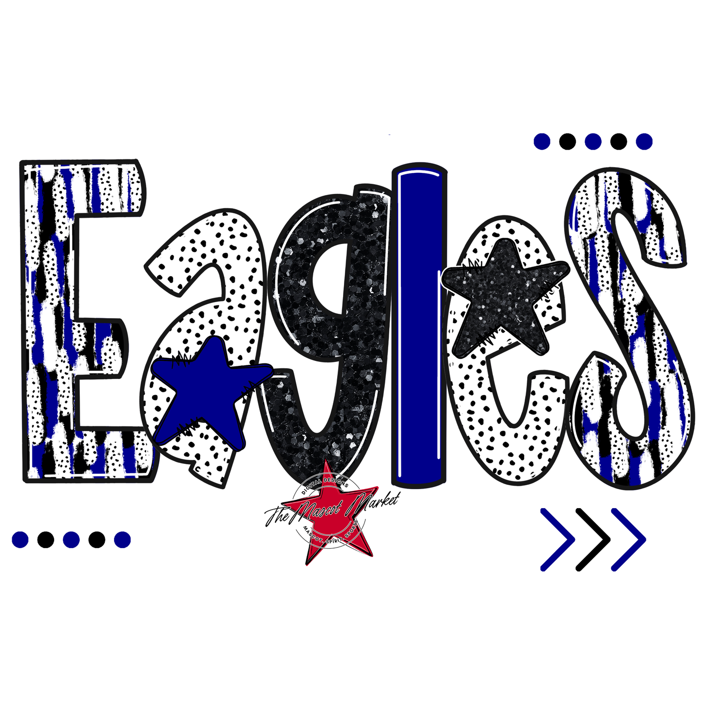 Eagles Brushstroke Alpha Design-Blue