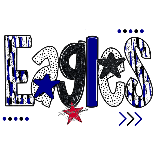 Eagles Brushstroke Alpha Design-Blue