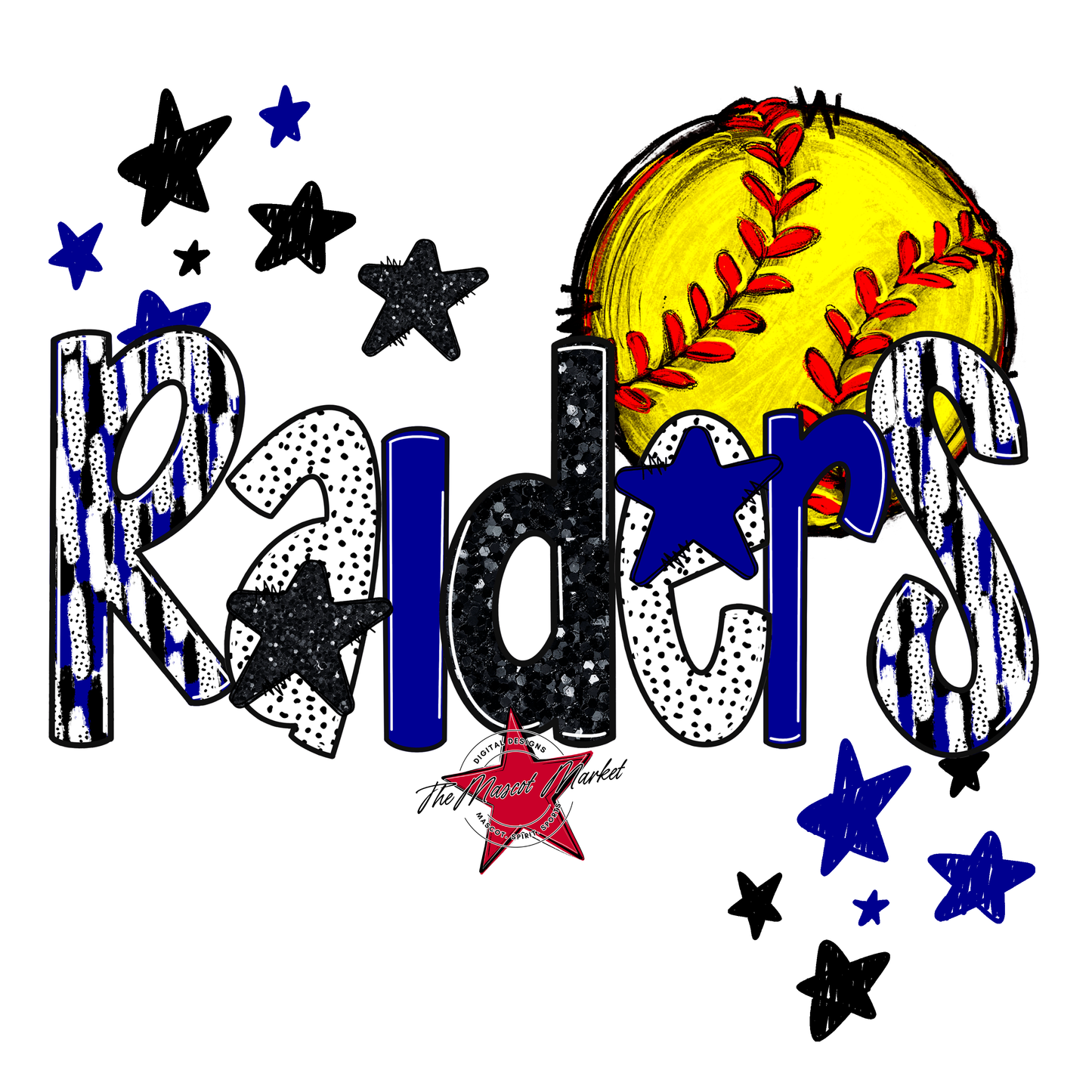 Raiders Softball Scrape-Blue