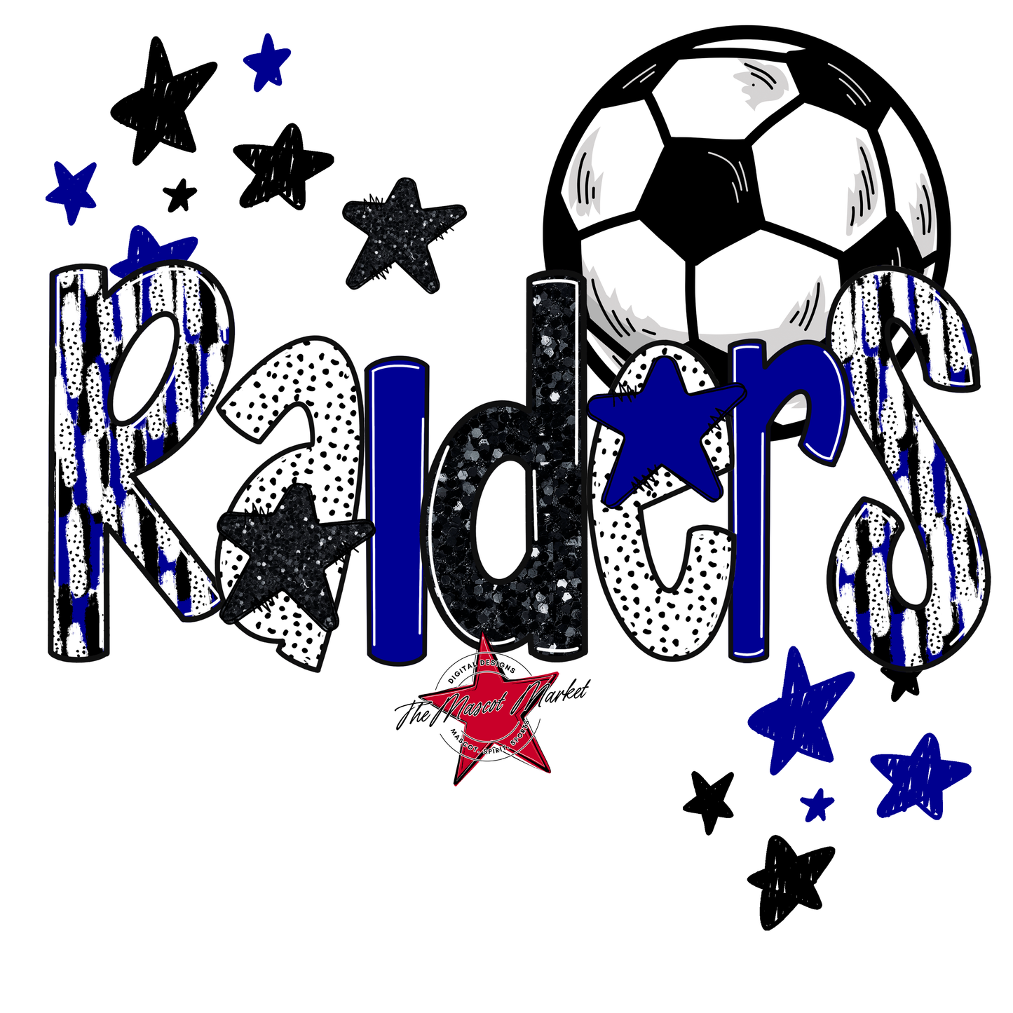 Raiders Soccer Scrape-Blue