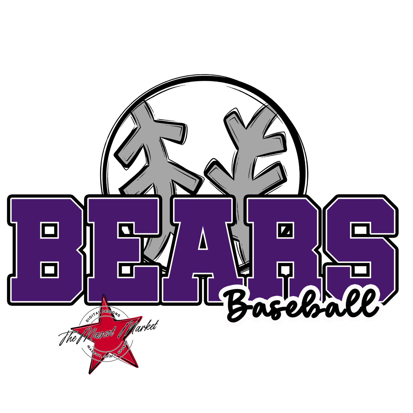 Bears Varsity Baseball Design-Purple
