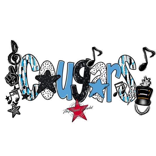 Cougars Band Scrape-Carolina Blue