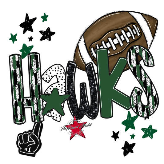 Hawks Football Scrape-Green