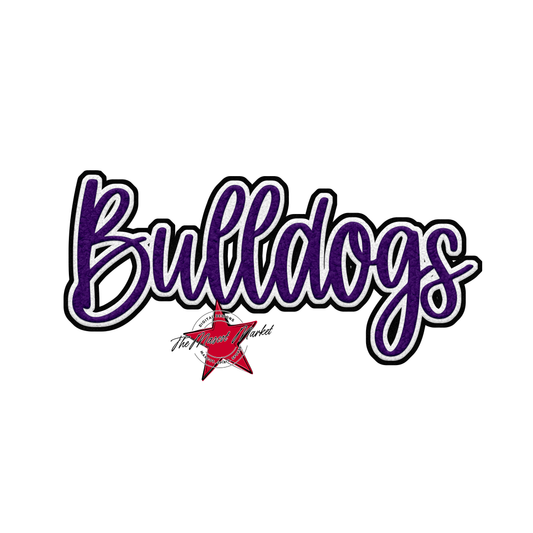 Bulldogs Faux Chenille Patch-Purple