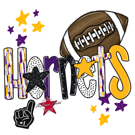 Hornets Football Scrape-Purple-Yellow