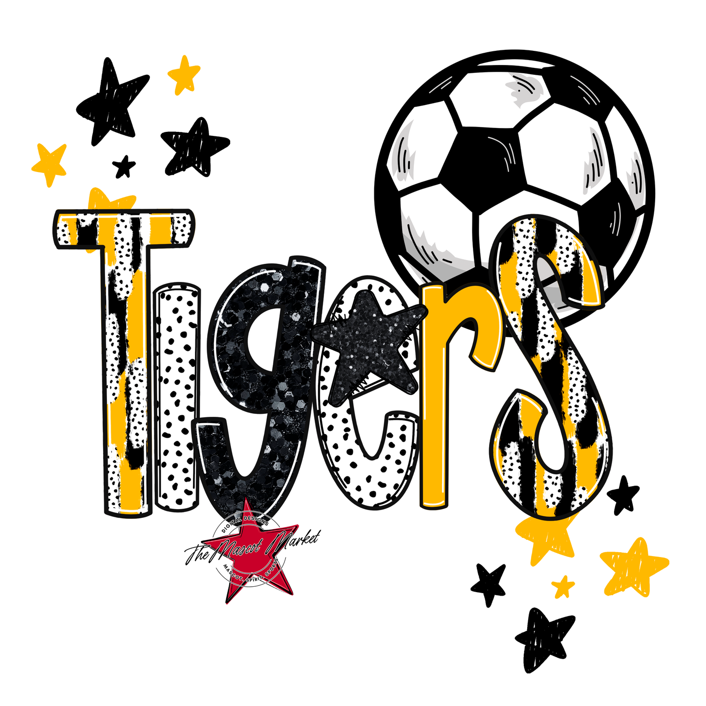 Tigers Soccer Scrape-Yellow