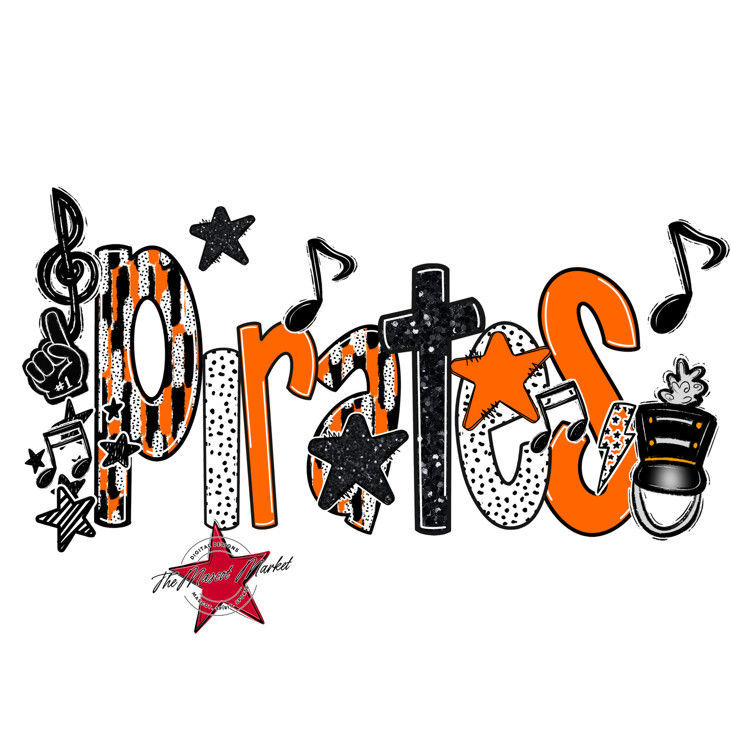 Pirates Band Scrape-Orange