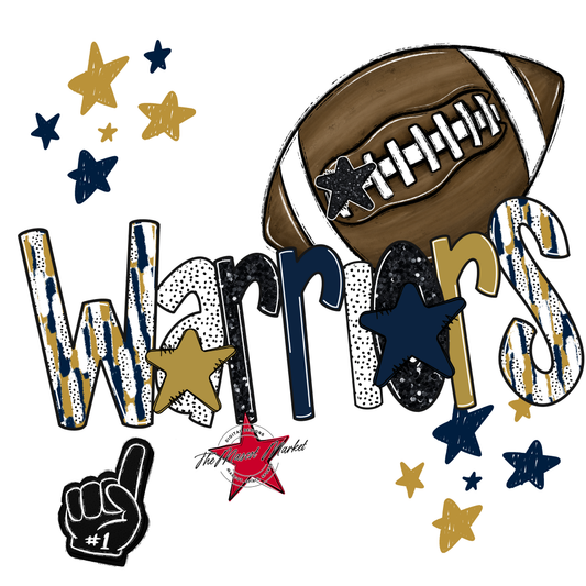 Warriors Football Scrape-Navy-Gold