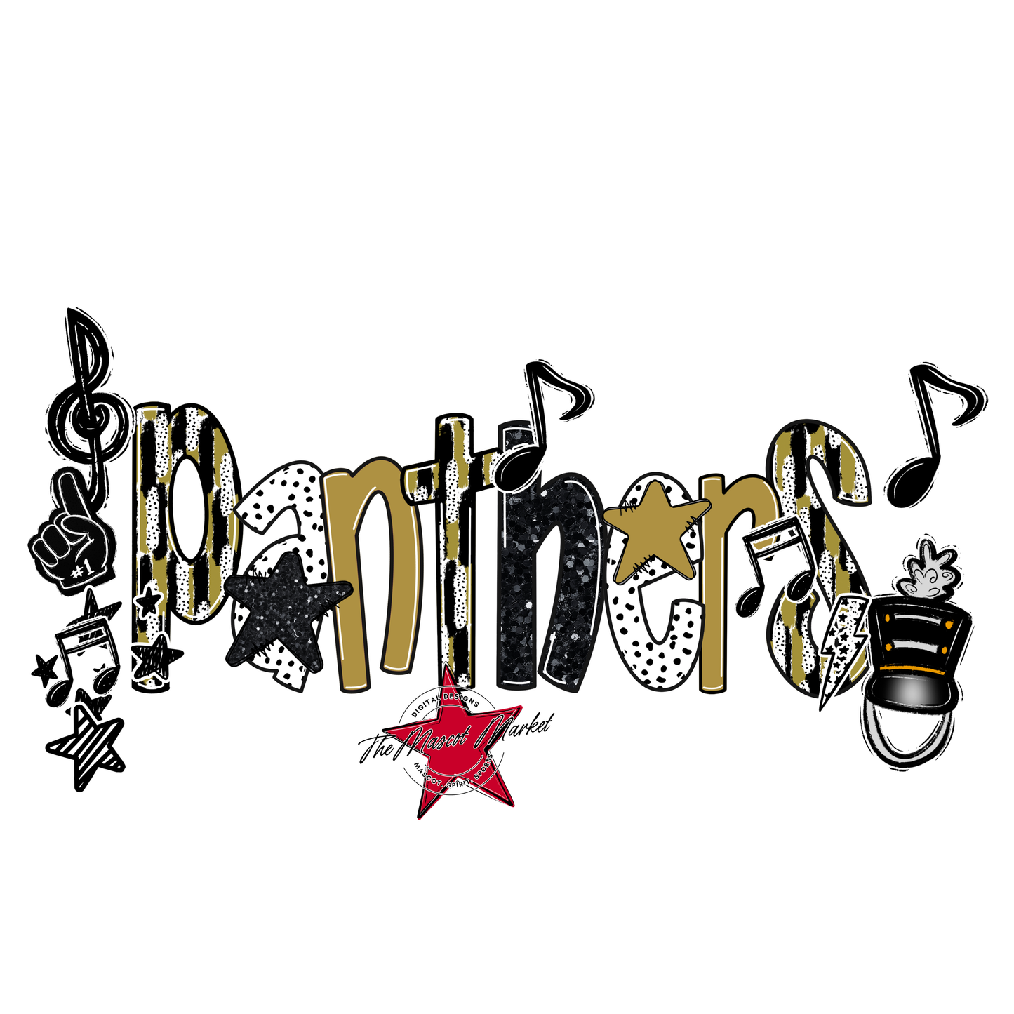 Panthers Band Scrape-Gold