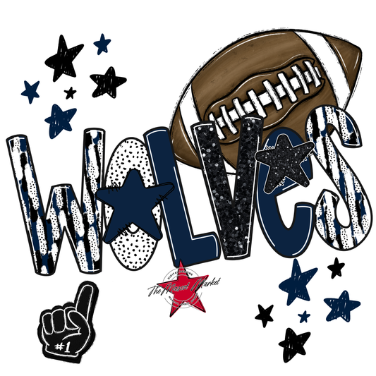 Wolves Football Scrape-Navy