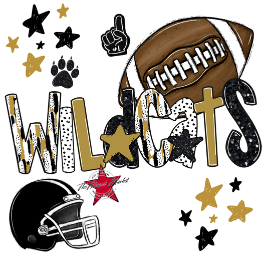 Wildcats Football Scrape-Gold