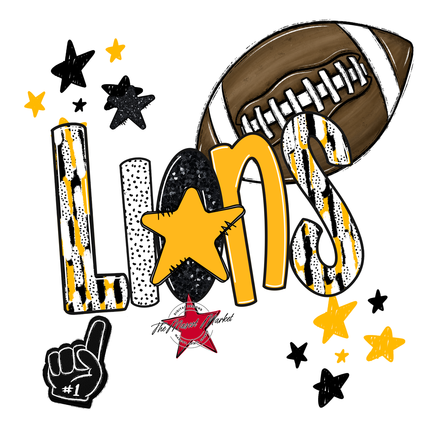 Lions Football Scrape-Yellow