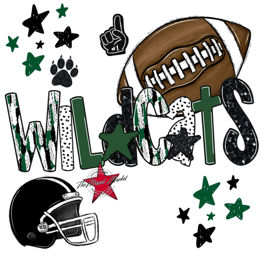 Wildcats Football Scrape-Green