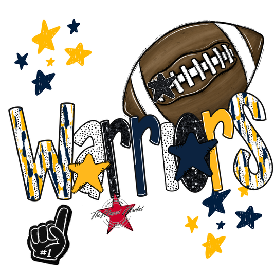 Warriors Football Scrape-Navy-Yellow