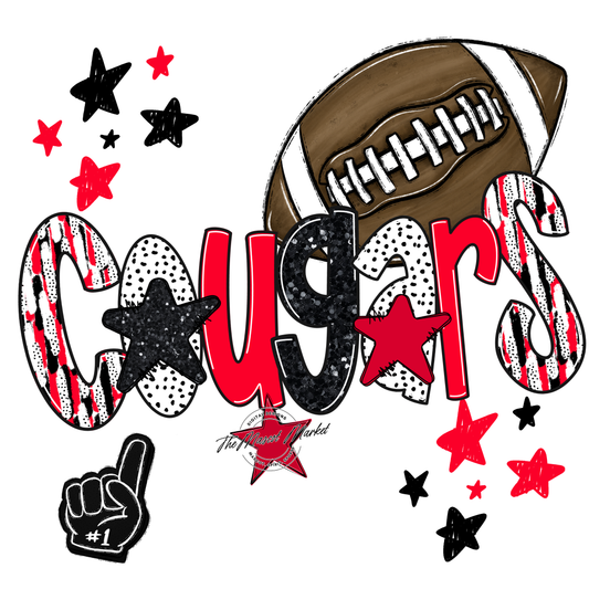 Cougars Football Scrape-Red