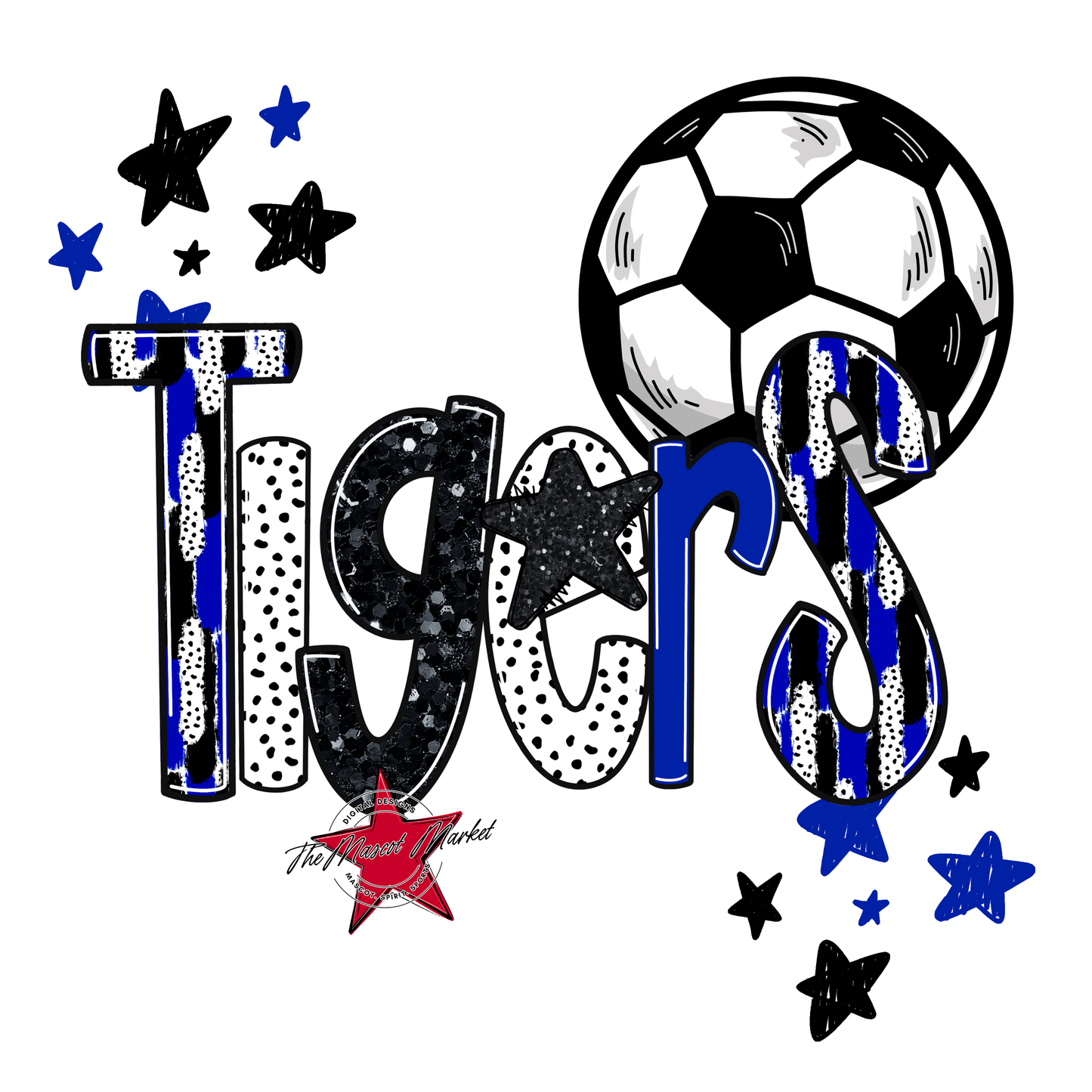 Tigers Soccer Scrape-Royal Blue