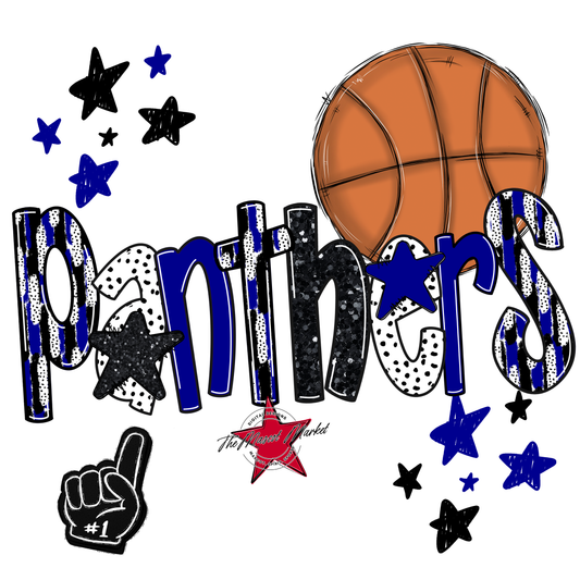 Panthers Basketball Scrape-Blue