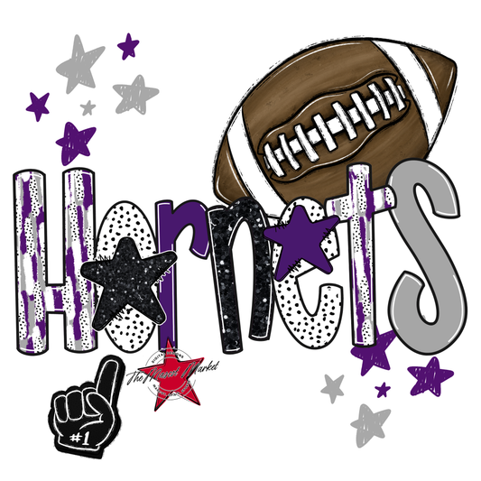 Hornets Football Scrape-Purple-Grey