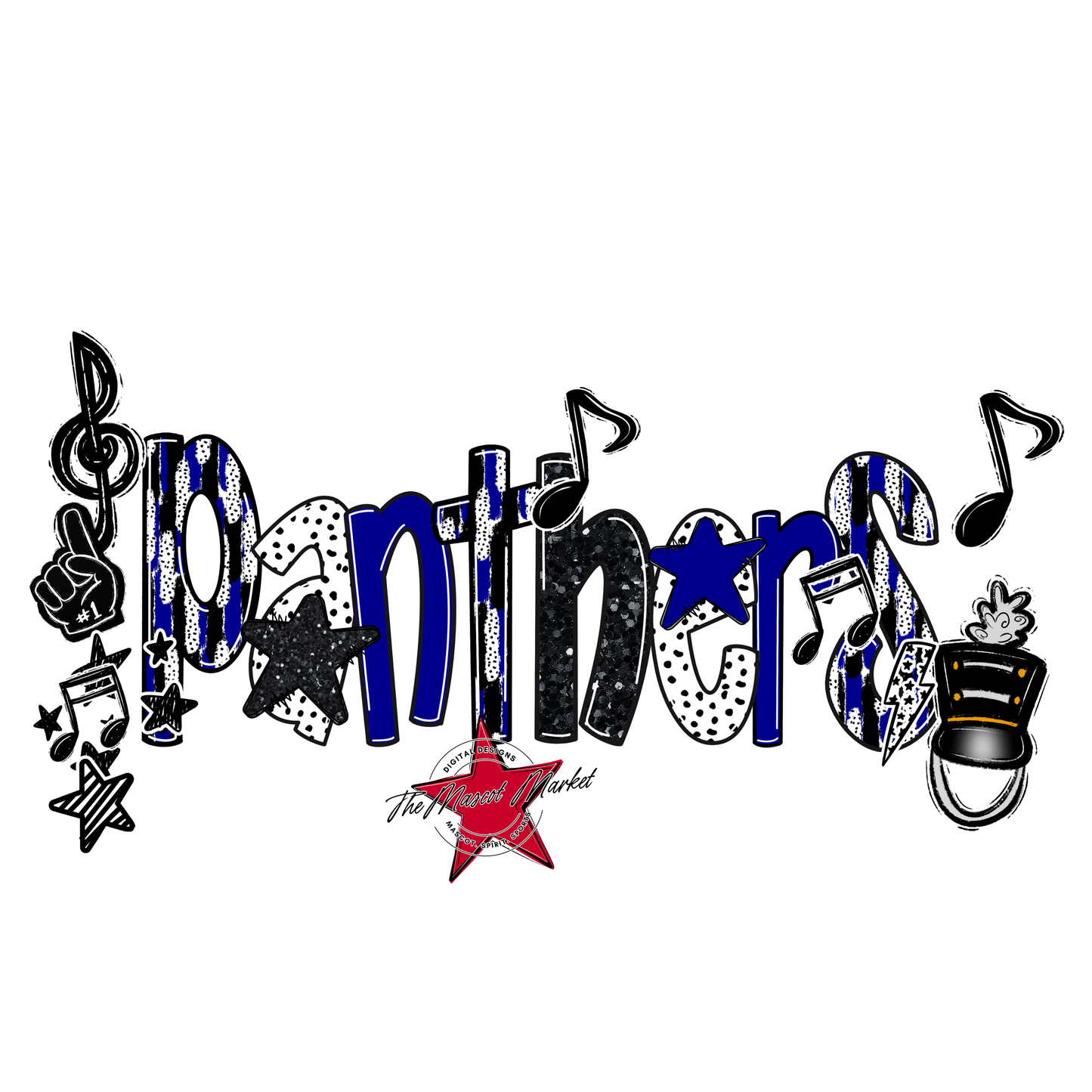 Panthers Band Scrape-Blue