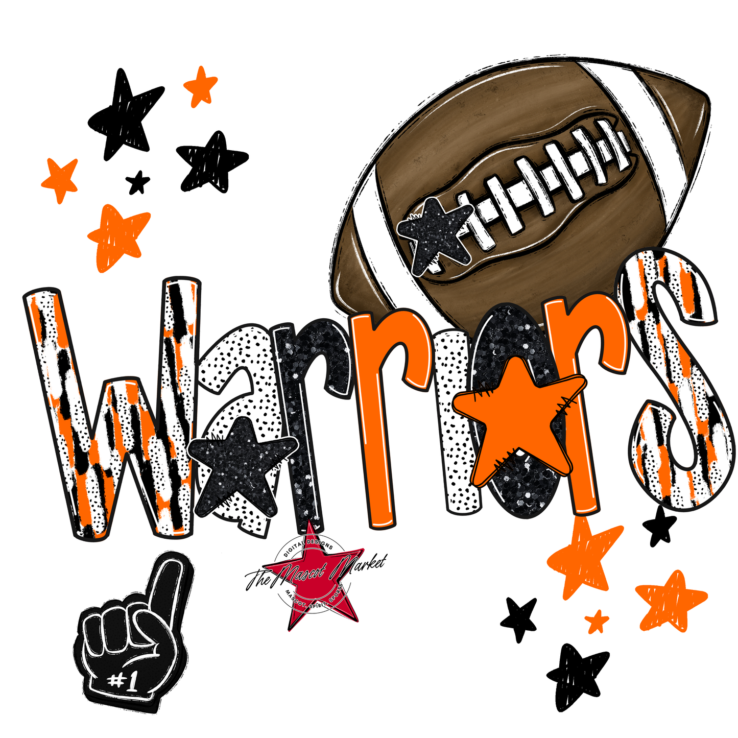 Warriors Football Scrape-Orange