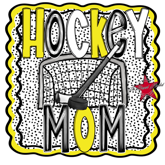 Hockey Mom Dot Design-Bright Yellow