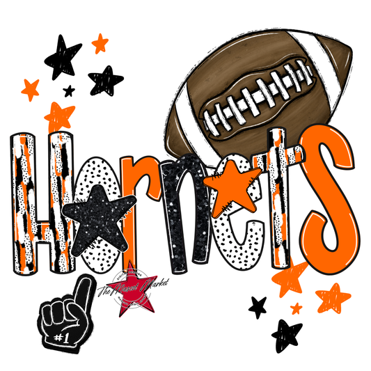 Hornets Football Scrape-Orange