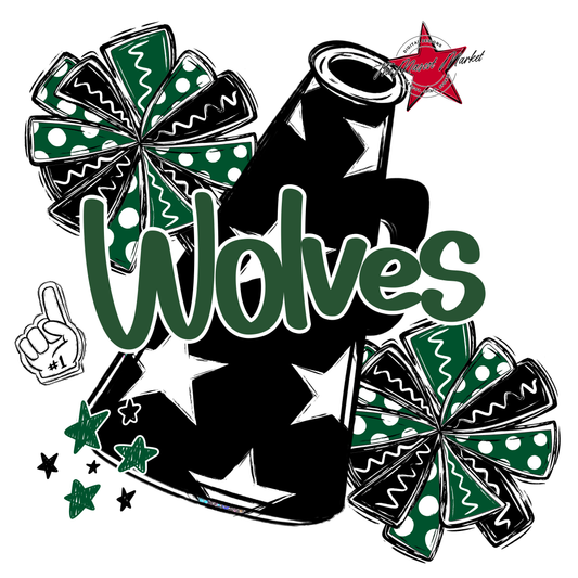 Wolves Alpha Megaphone Design-Green