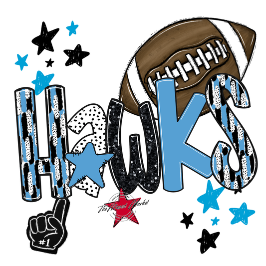 Hawks Football Scrape-Carolina Blue