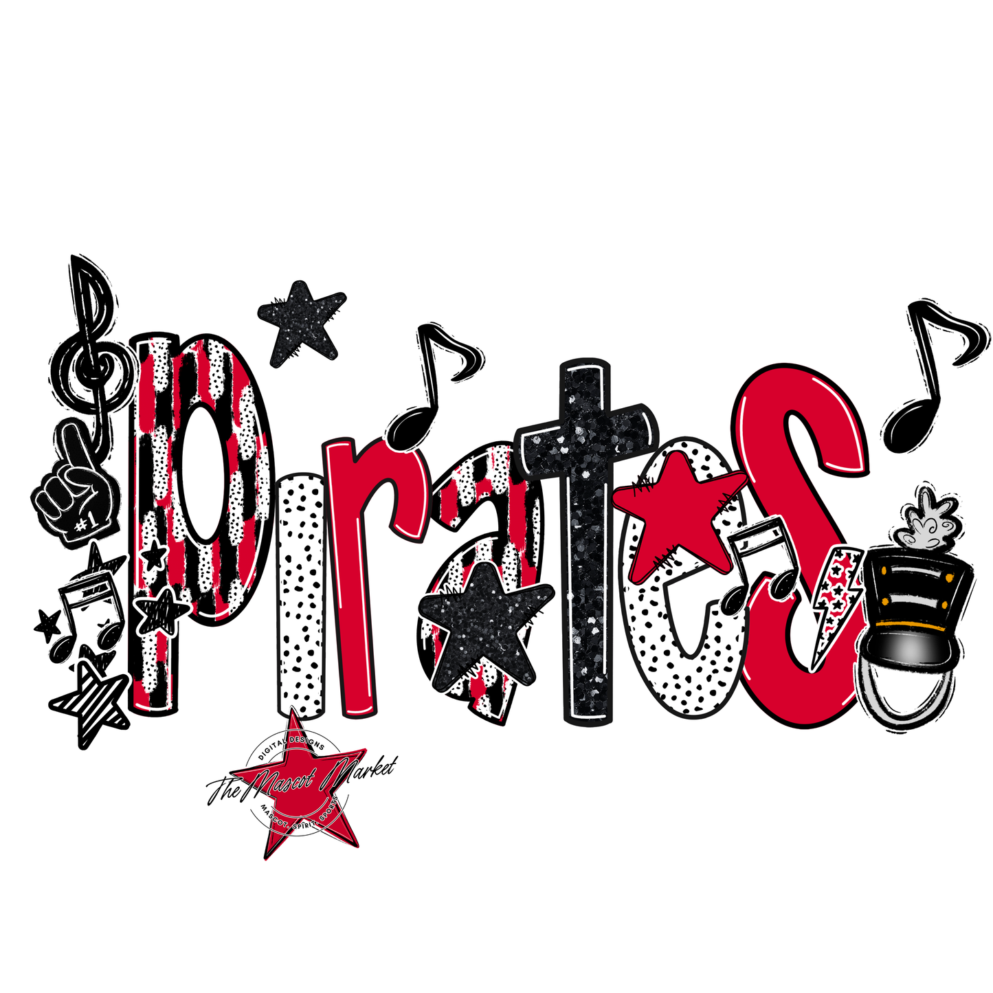 Pirates Band Scrape-Red