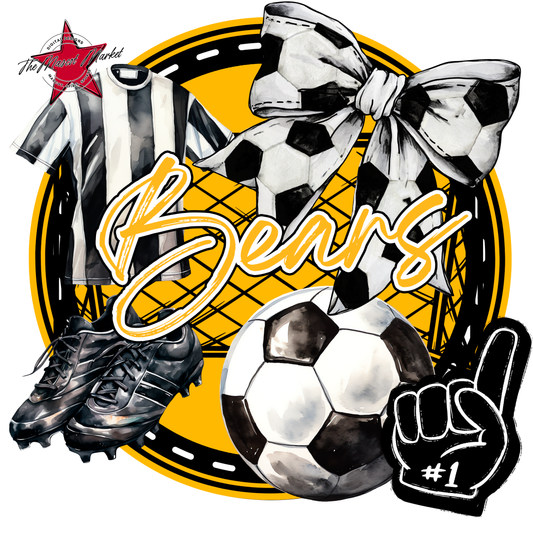 Bears Circle Soccer Design-Yellow