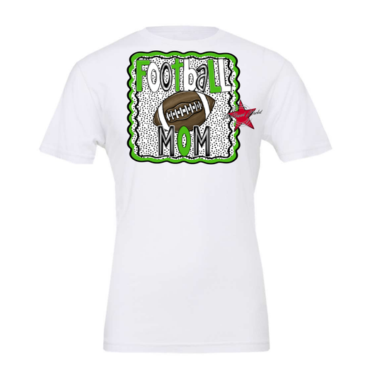 Football Mom Dot Design-Bright Green