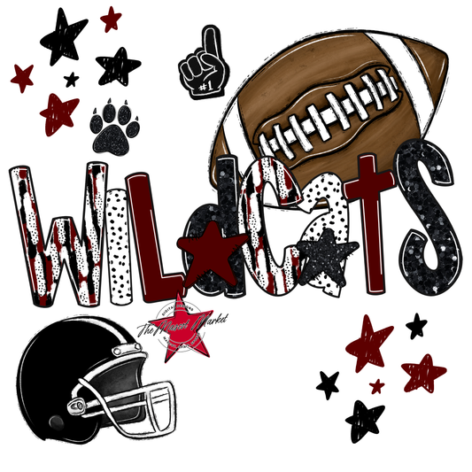Wildcats Football Scrape-Maroon