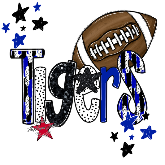 Tigers Football Scrape-Royal Blue