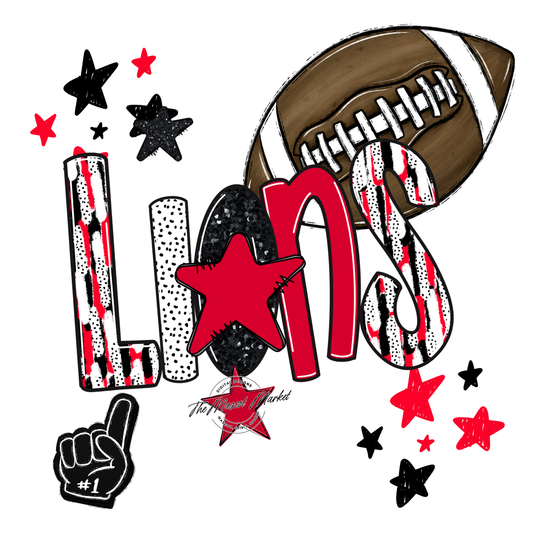 Lions Football Scrape-Red