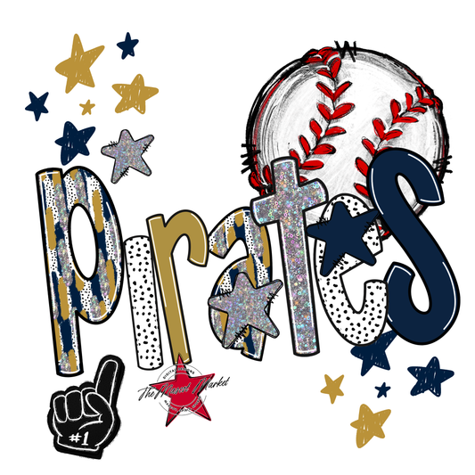 Pirates Baseball Scrape-Navy-Gold