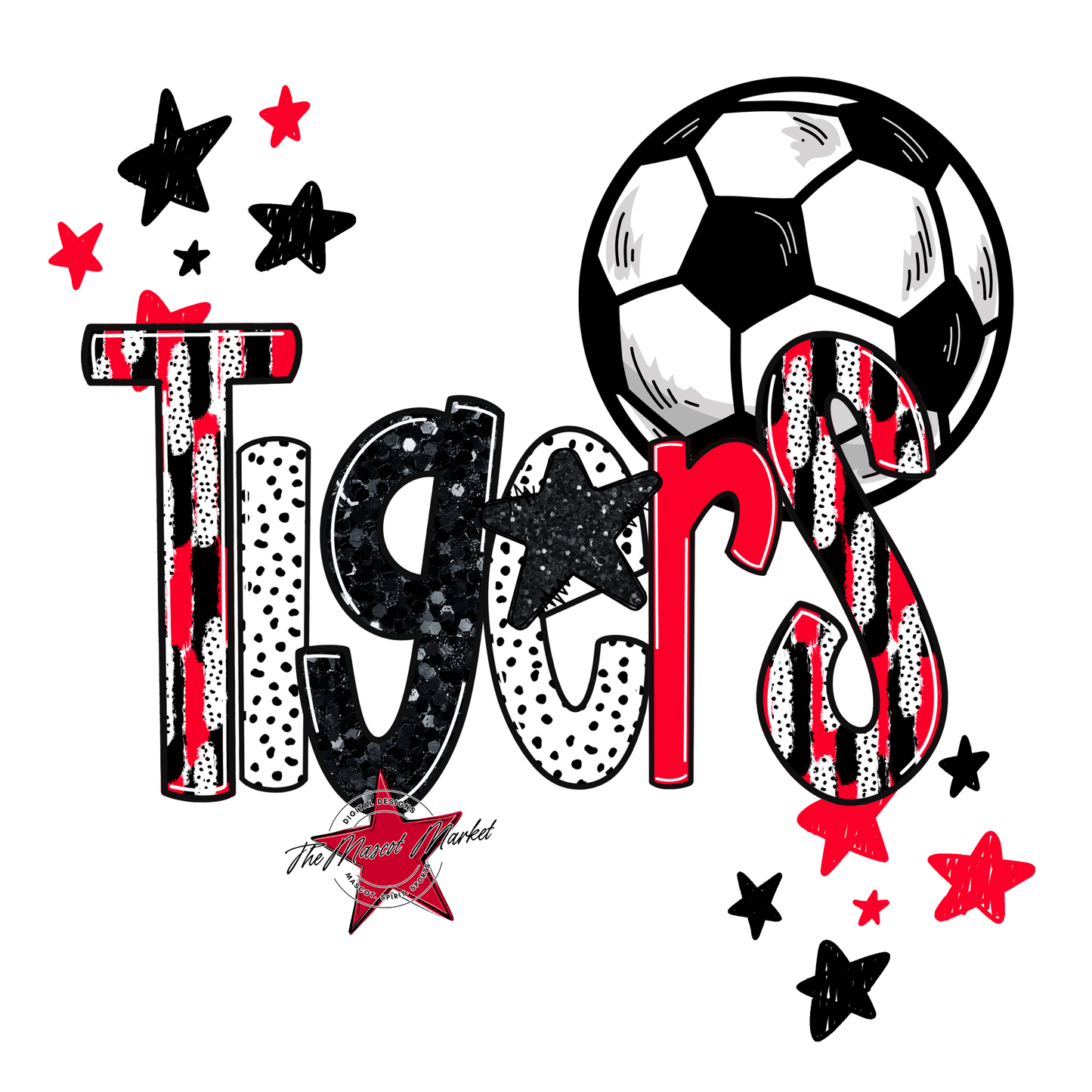 Tigers Soccer Scrape-Red