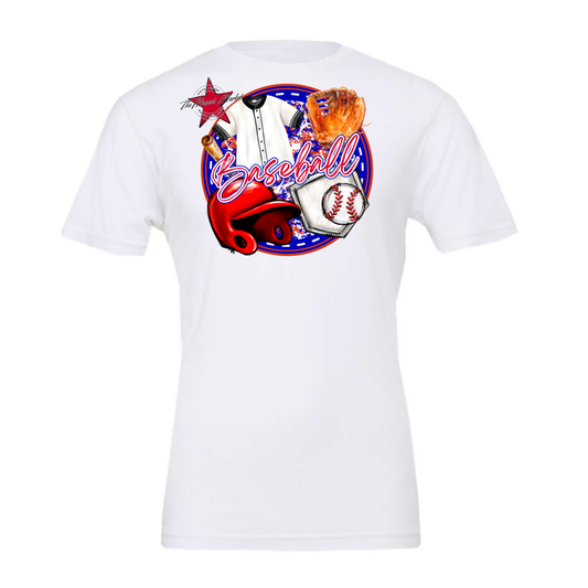 Circle Baseball Design-Blue-Red