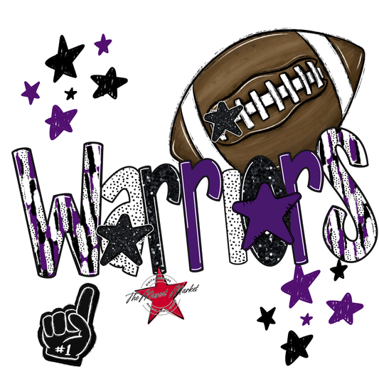 Warriors Football Scrape-Purple