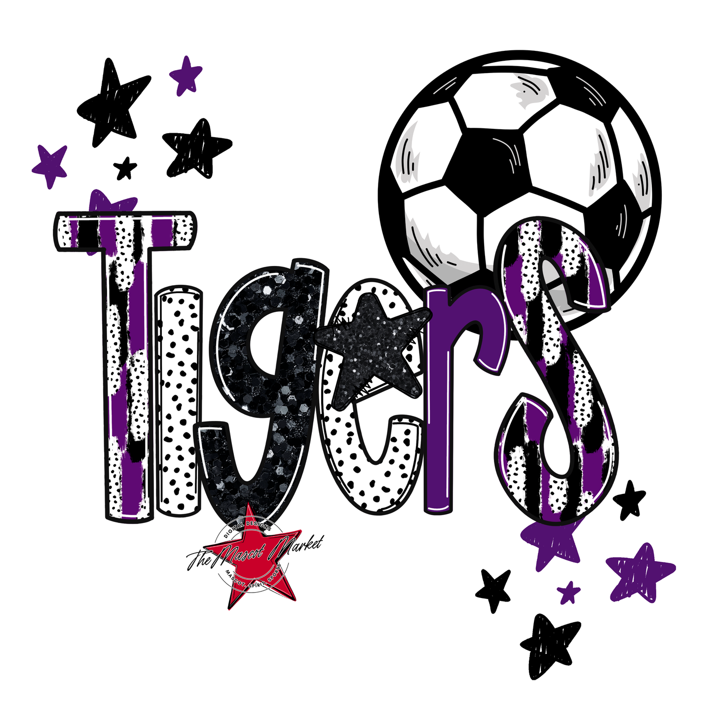 Tigers Soccer Scrape-Purple