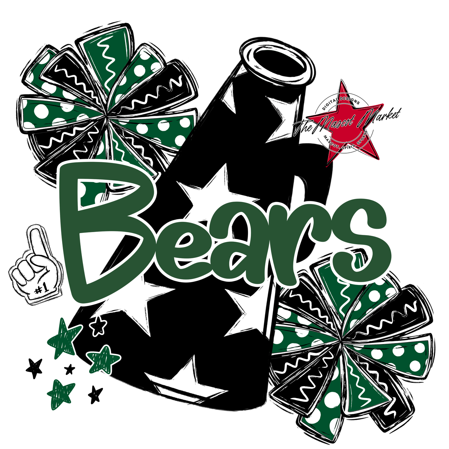 Bears Megaphone Alpha Design-Green