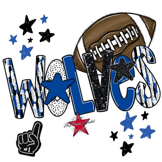 Wolves Football Scrape-Off Blue