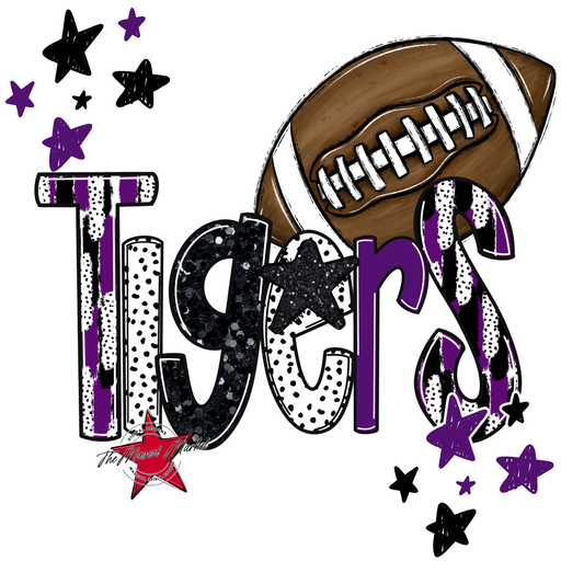 Tigers Football Scrape-Purple