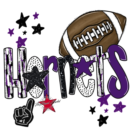 Hornets Football Scrape-Purple