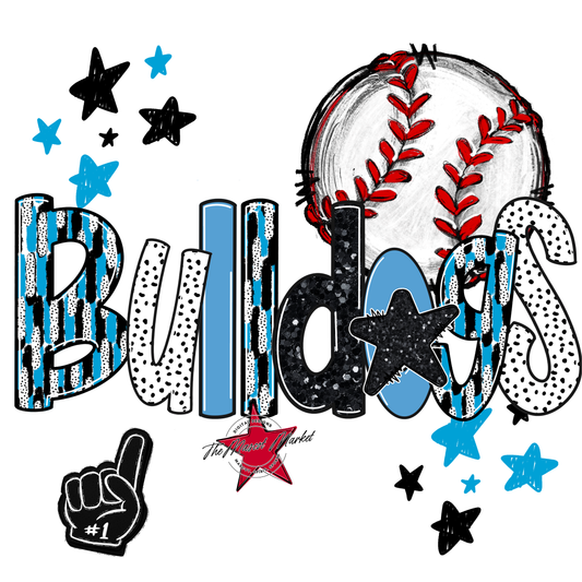 Bulldogs Baseball Scrape-Carolina Blue