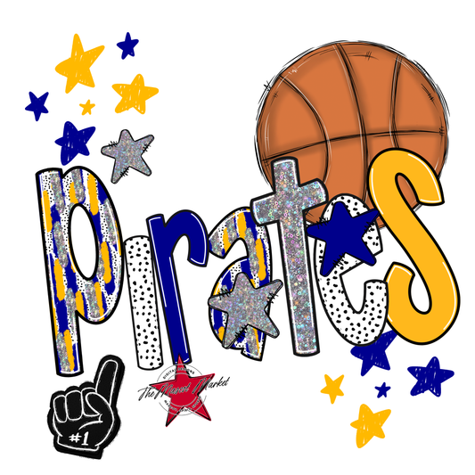 Pirates Basketball Scrape-Blue-Yellow